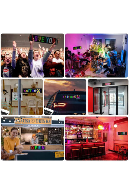 Led Matrix Panel 170cm x 19cm RGB Ekran Kumandalı Telefon Kontrollü Led Vitrin Kayan Yazı 16x192 Led