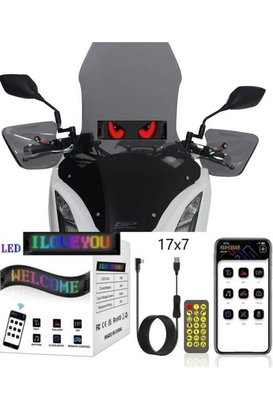 Led Matrix Panel 17cm x 7cm RGB Ekran Kumandalı Telefon Kontrollü Led Ekran Kayan Yazı 16x32 Led