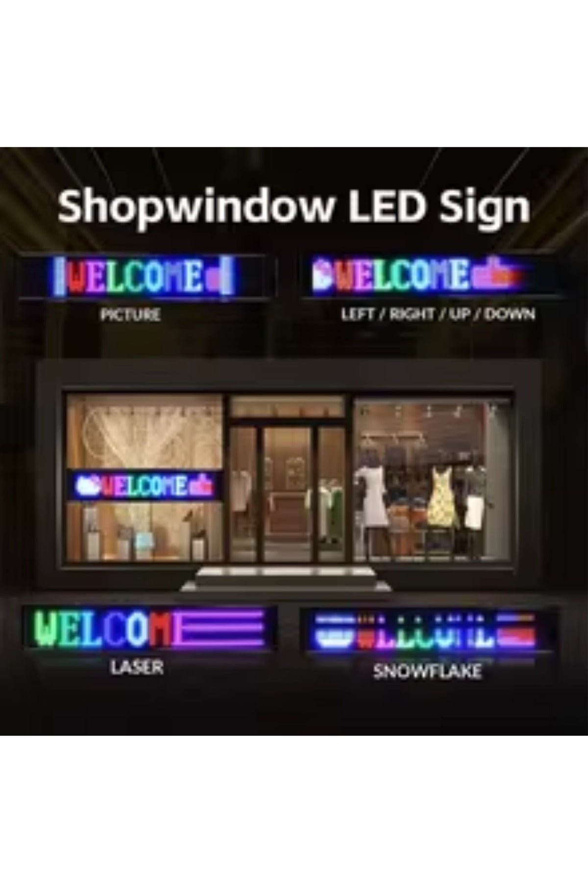 Led Matrix Panel 90cm x 19cm RGB Ekran Kumandalı Telefon Kontrollü Led Ekran Vitrin Kayan Yazı 16x96