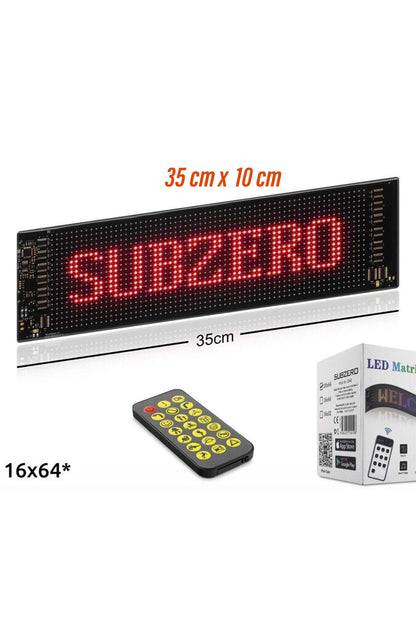 Led Matrix Panel 35cm x 10cm RGB Ekran Kumandalı Telefon Kontrollü Led Ekran Vitrin Kayan Yazı 20x64