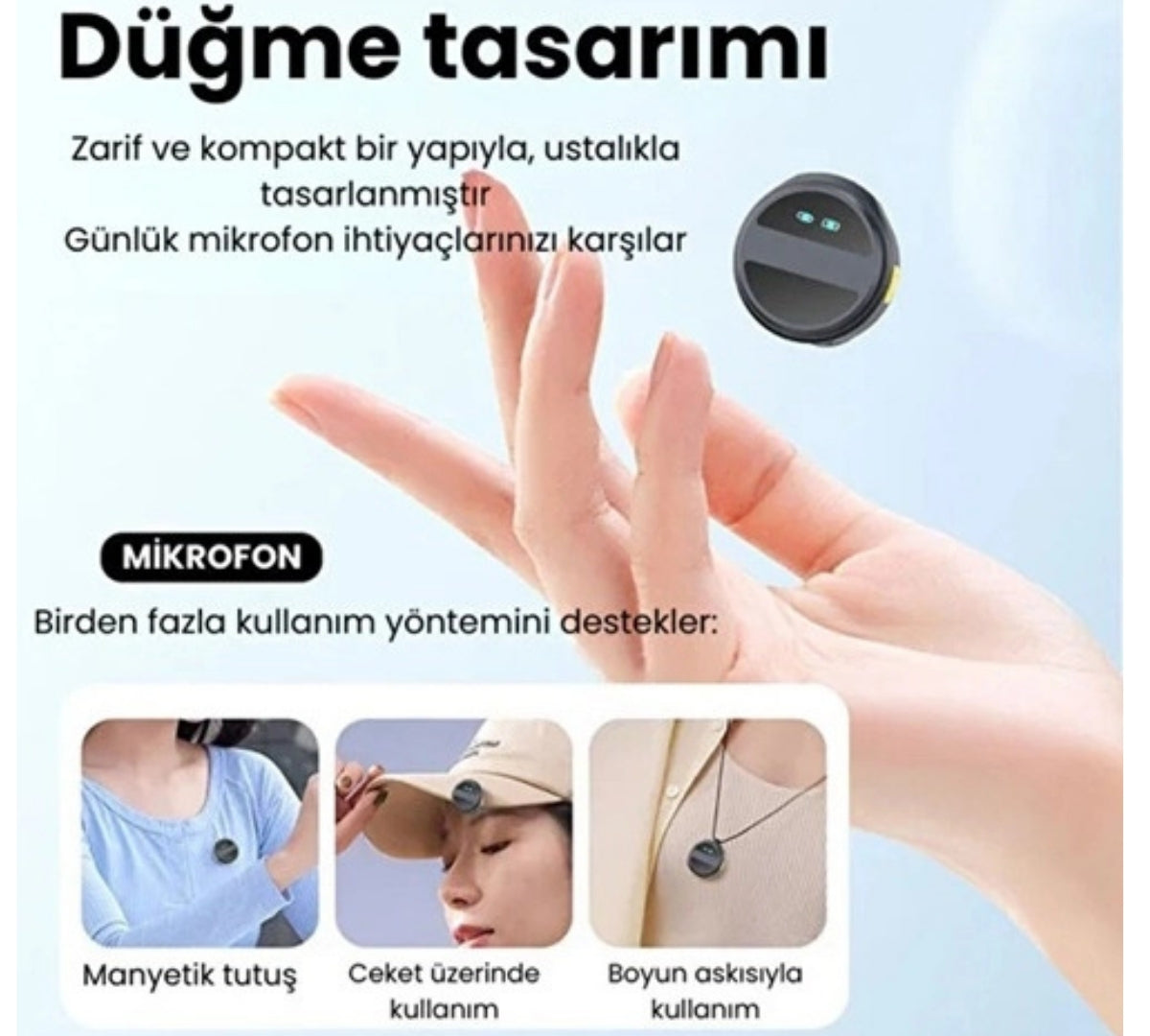 Kablosuz İkili Yaka Mikrofonu Type C Canlı Yayın Video Mikrofonu Dijital Ekranlı 2.4Ghz Type-c