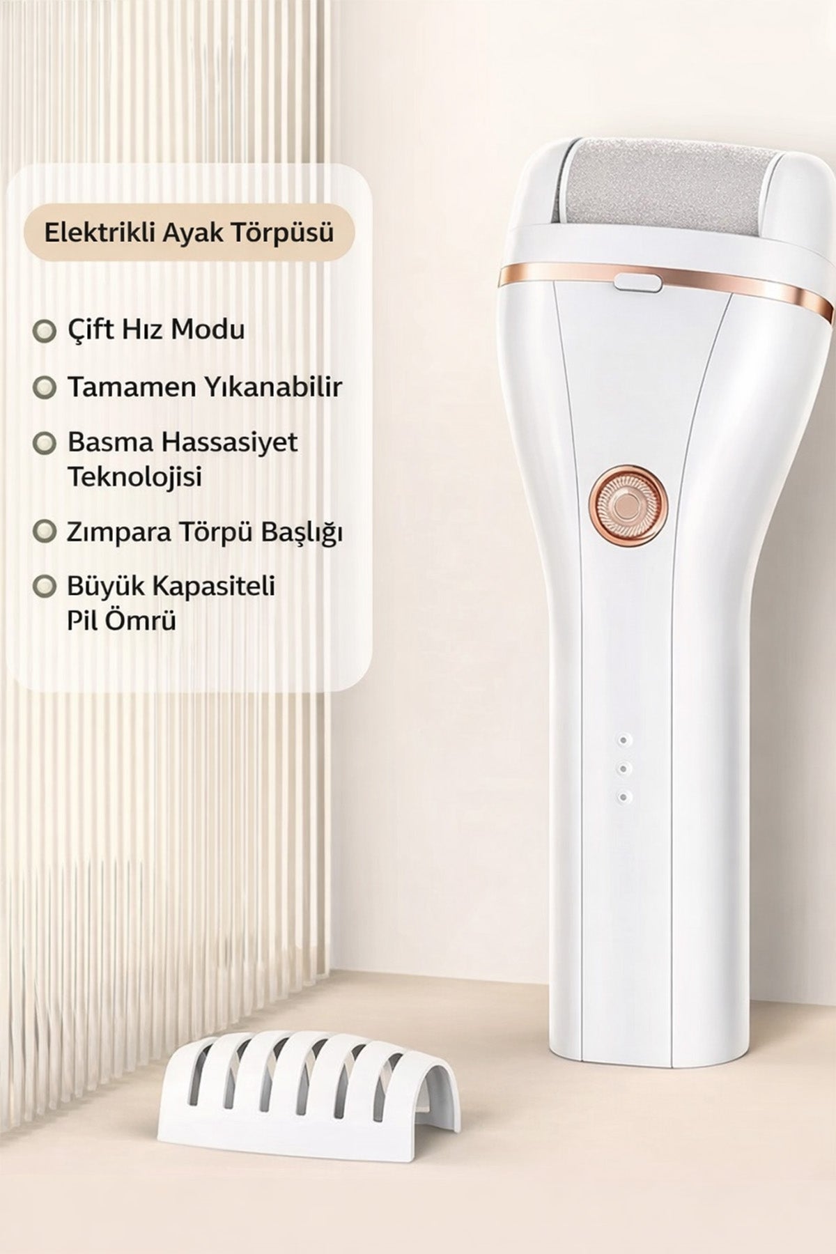Şarjlı Ayak Bakım Törpüsü Makinesi Ayak Topuk Nasır Törpüsü Nasır 2 Kademeli 500mAh Şarjlı