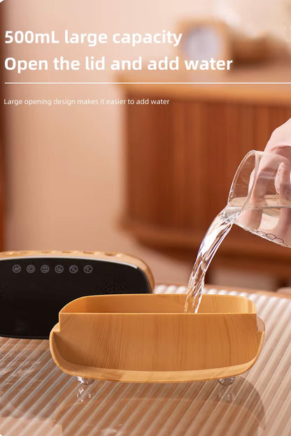 Oda Nemlendirici Dijital Saat Titşeşimli Buhar Aroma Difüzörü Mini Speaker Hoparlör RGB Led Işık