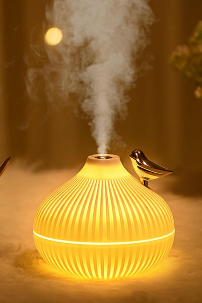 Mini Hava Nemlendirici Buhar Makinesi LED Işık Tasarımlı Difüzör Gece Lambası Humidifier 300ml