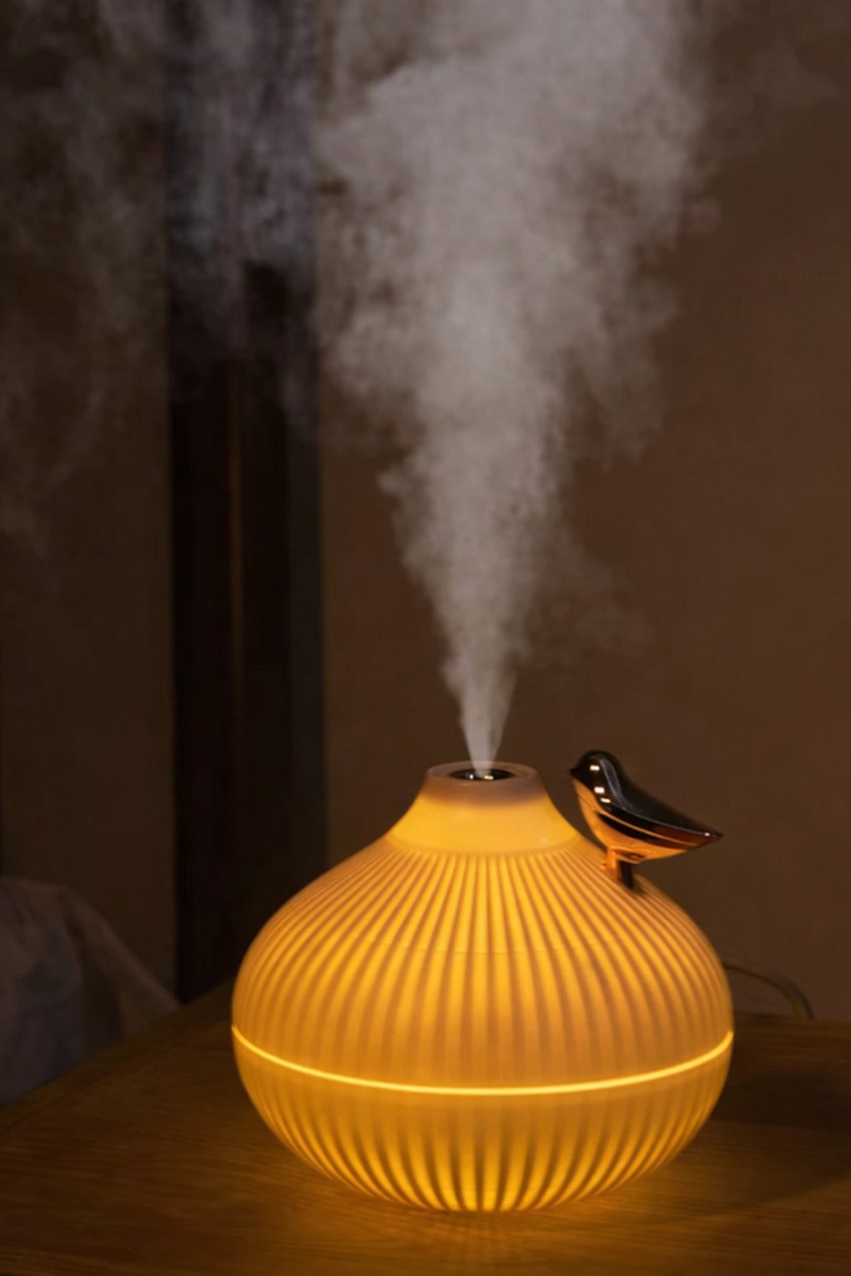 Mini Hava Nemlendirici Buhar Makinesi LED Işık Tasarımlı Difüzör Gece Lambası Humidifier 300ml
