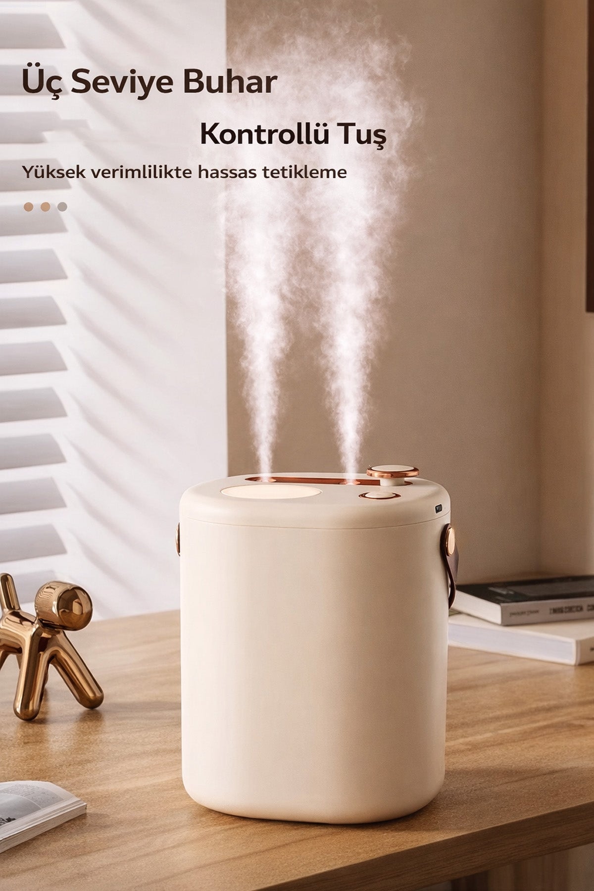 Şarjlı Hava Nemlendirici 2 Litre Kablosuz Buhar Makinesi LED Işık Aroma Difüzörü Sesiz Nemlendirme