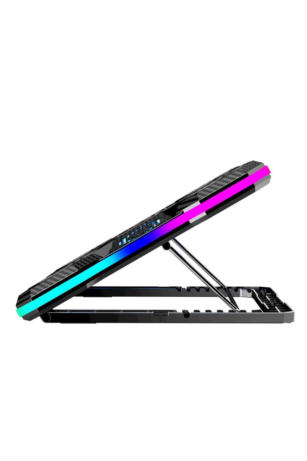 Laptop Soğutucu 10-19 inç Dizüstü Bilgisayar Soğutucusu + Telefon Tutucu 2400RPM Cooling RGB 9 Fanlı