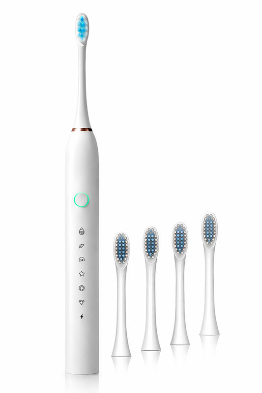 Şarjlı Sonic Diş Fırçası 6 Mod 4 Başlık IPX7 Su Geçirmez Elektrikli Diş Temizleme Fırçası Titreşimli