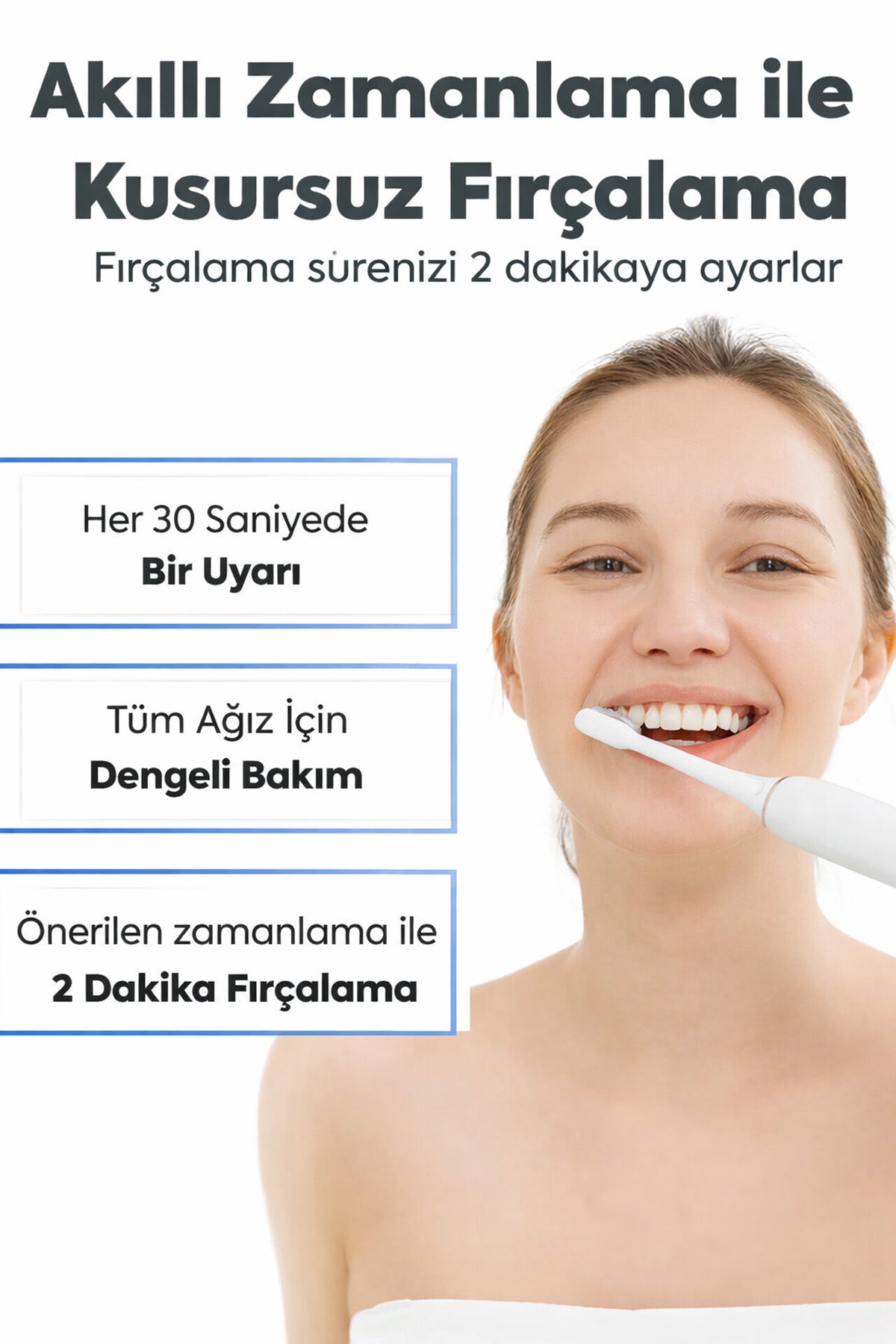 Şarjlı Sonic Diş Fırçası 6 Mod 4 Başlık IPX7 Su Geçirmez Elektrikli Diş Temizleme Fırçası Titreşimli