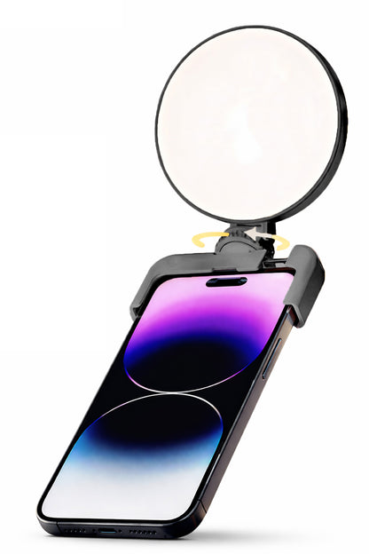 Şarjlı Telefon Led Işık Tutucu Telefon Klipsli Selfie Video Kamera Işık Tripod Uyumlu 3 Renk LED