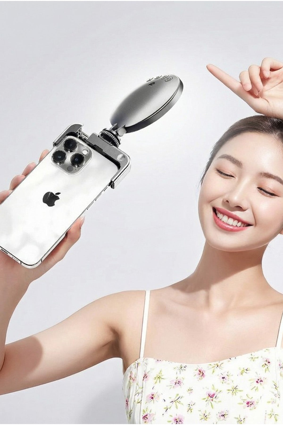 Şarjlı Telefon Led Işık Tutucu Telefon Klipsli Selfie Video Kamera Işık Tripod Uyumlu 3 Renk LED