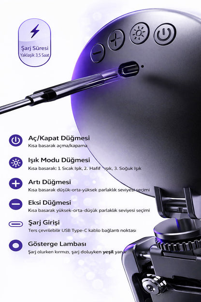 Şarjlı Telefon Led Işık Tutucu Telefon Klipsli Selfie Video Kamera Işık Tripod Uyumlu 3 Renk LED