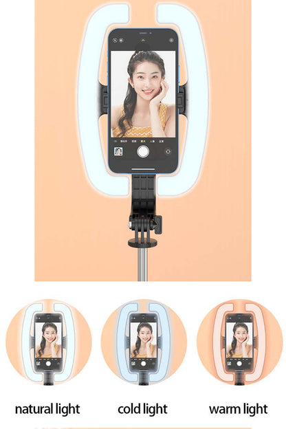 Monopod Tripod Led Işık Selfie Kumandalı Tripod 138cm Canlı Yayın Telefon Tutcusu
