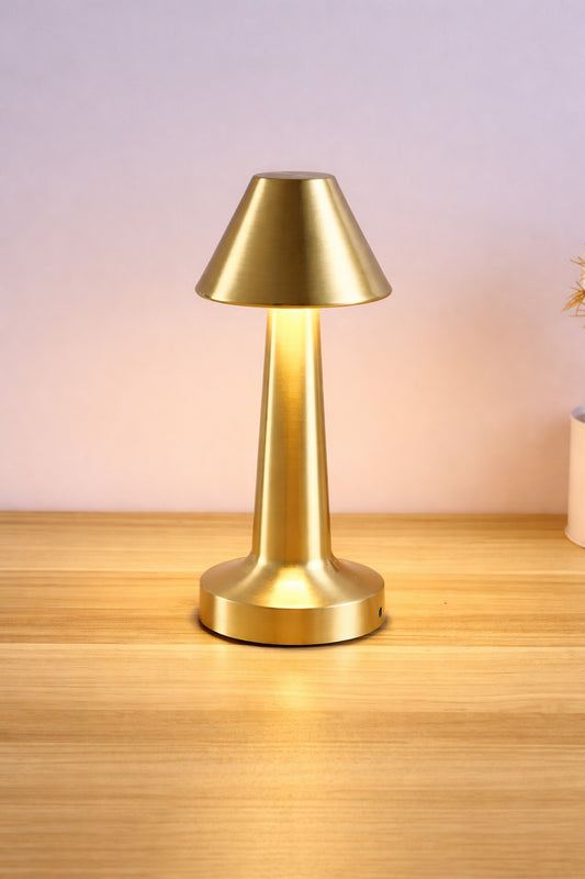 Minimalist Metal Şarjlı Masa Lambası - Dokunmatik 3 Renk Ayarlı Dekoratif Gece Lambası