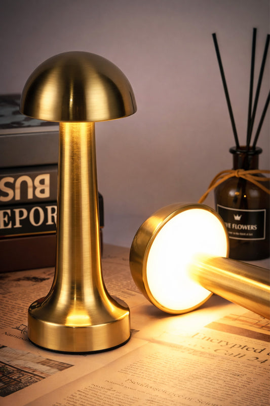Minimalist Metal Şarjlı Masa Lambası - Dokunmatik 3 Renk Ayarlı Dekoratif Gece Lambası