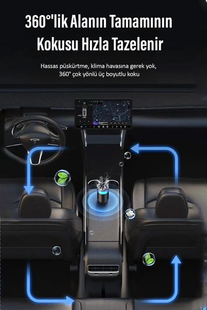 Araç Ev Ofis Otomatik Aroma Buharlı Sprey Cihazı Koku Difüzörü Şarjlı 800mAh Buharlı Koku Makinesi