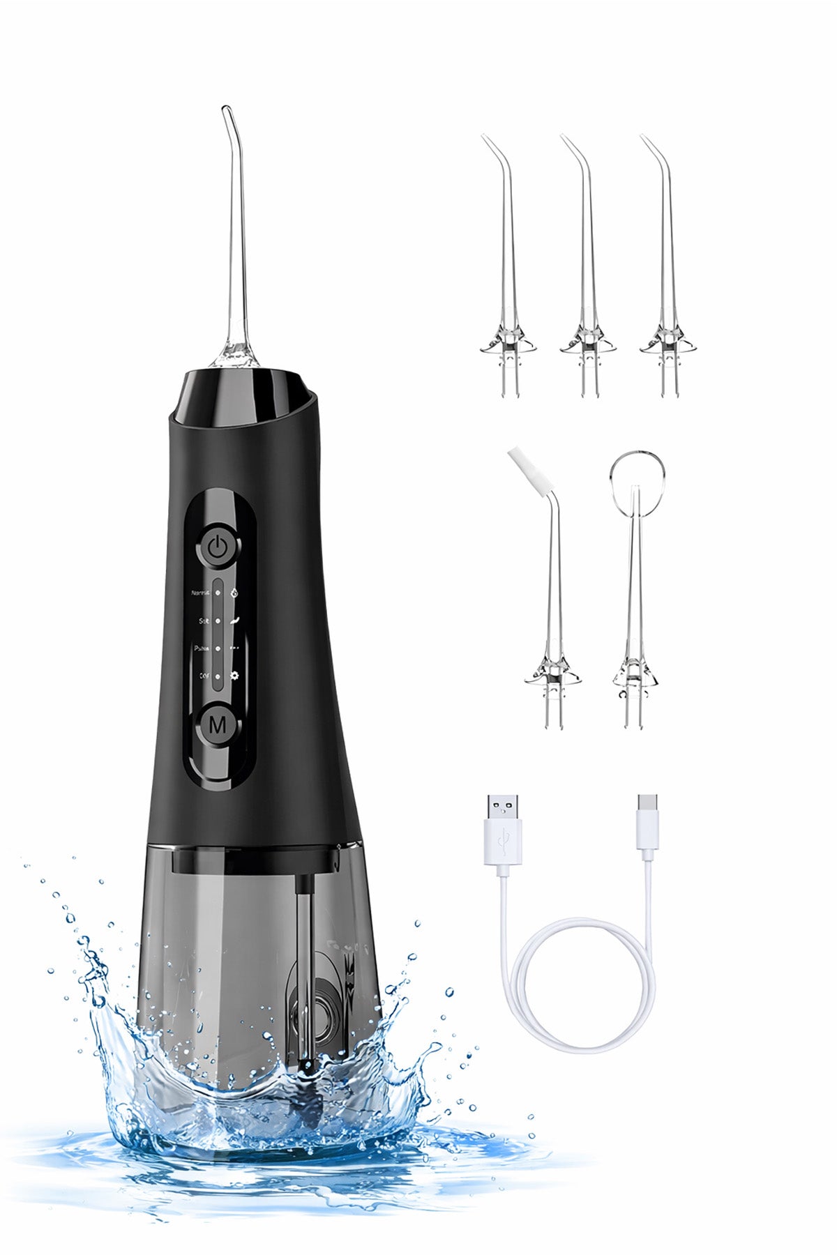 Şarjlı Ağız Duşu Diş Bakım Cihazı 4 Modlu Diş Arası Temizleyici 320ML 5 Başlıklı 1500 mAh Kablosuz