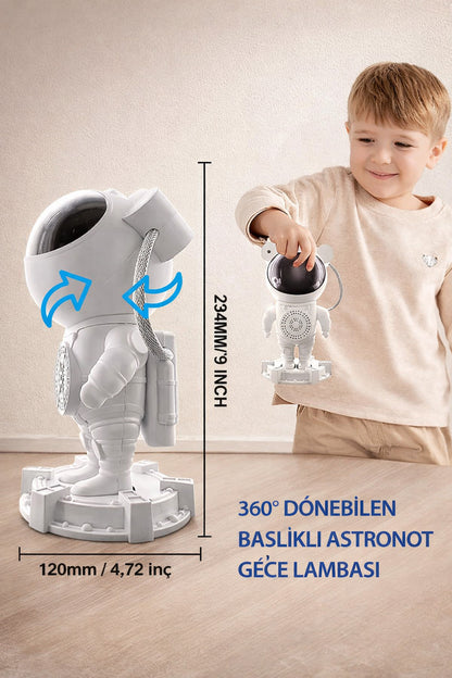 Astronot Star Galaxy Projektör Gece Lambası Bluetooth Hoparlör Uzay Galaksi Yıldız Animasyon Kumandalı