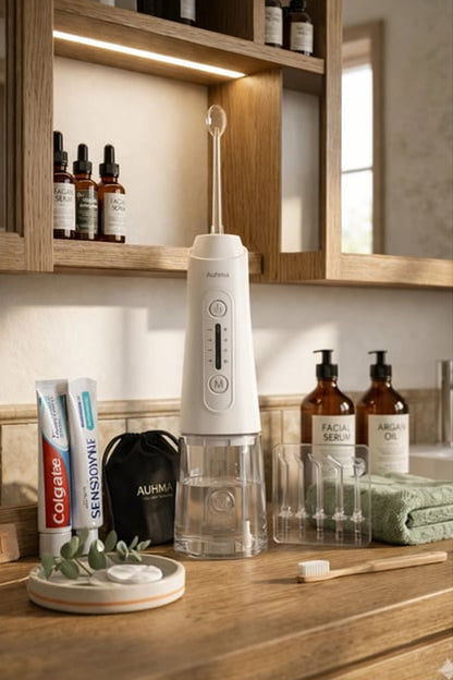 Şarjlı Ağız Duşu Diş Bakım Cihazı 4 Modlu Diş Arası Temizleyici 320ML 5 Başlıklı 1500 mAh Kablosuz