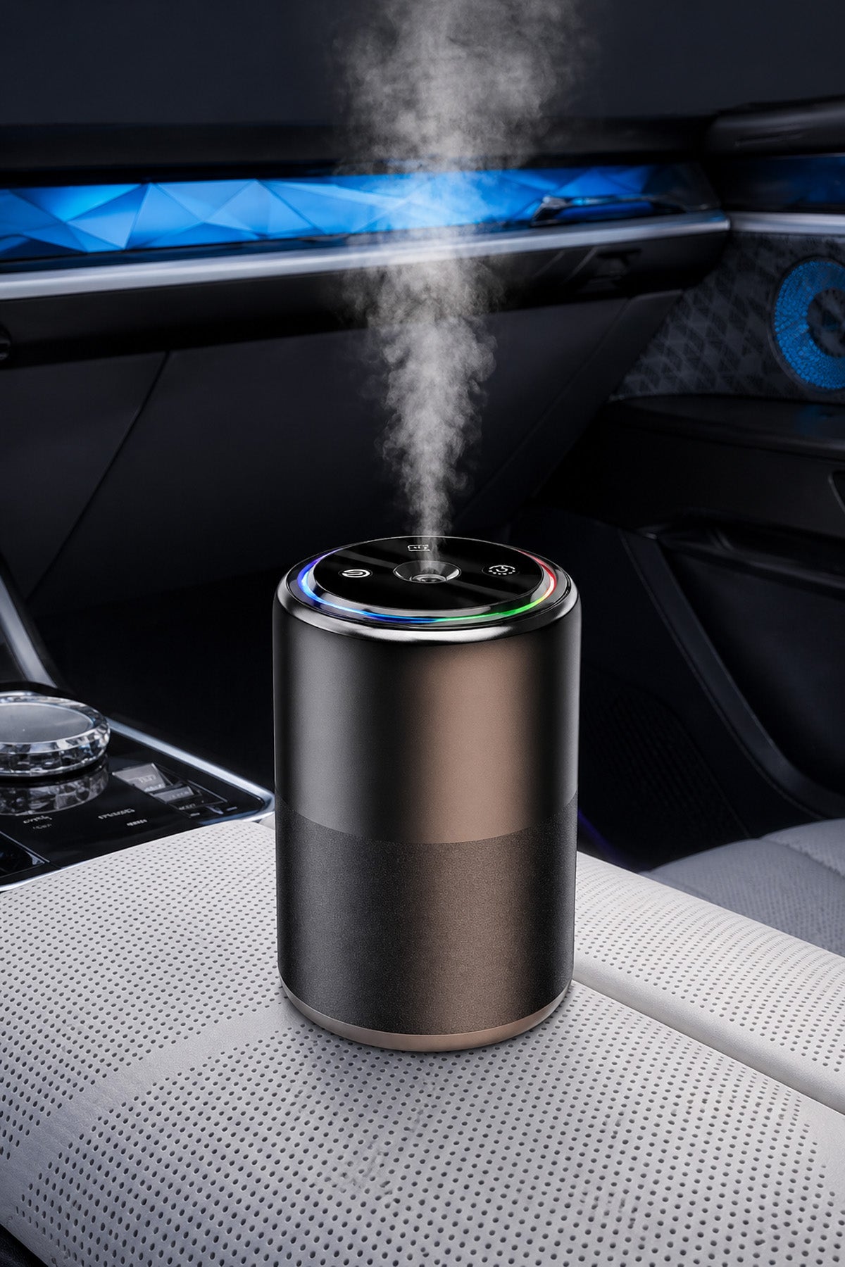 RGB Otomatik Buharlı Araç Parfümü Aromalı Koku Difüzörü Şarjlı 1000mAh Buharlı Hava Nemlendirme