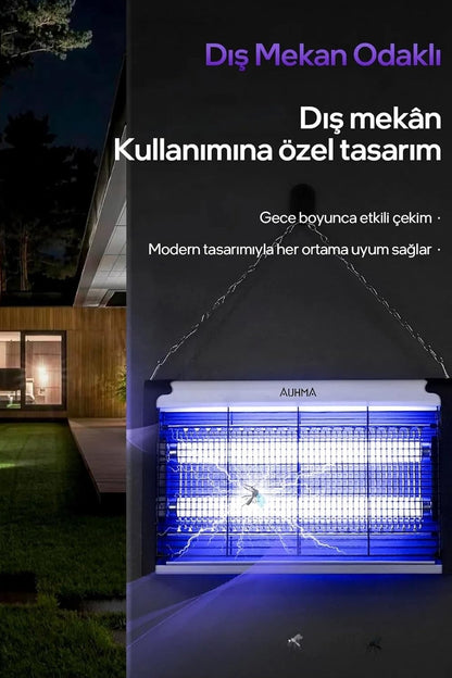 Elektrikli Sineklik Sivrisinek Yakalama Cihazı Sinek Tuzağı 4+4W AUHMA AQM01 Çift Ampullü