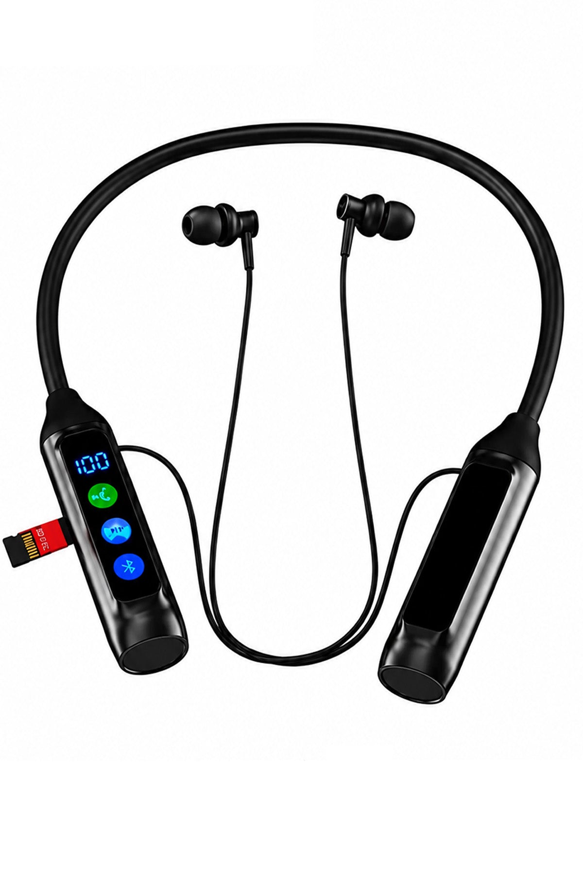 Boyun Bantlı Ultra HD Bluetooth Kablosuz Kulaklık | Type-C | Dijital Ekran | TF Kart | 2800 mAh 600 Saat