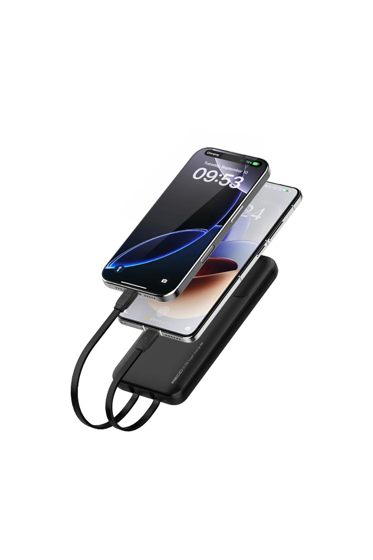20000mAh Powerbank 22.5W Hızlı Şarj Type-C PD 20W Lightning Kablo Şarj Göstergeli RECCI RPB-P68