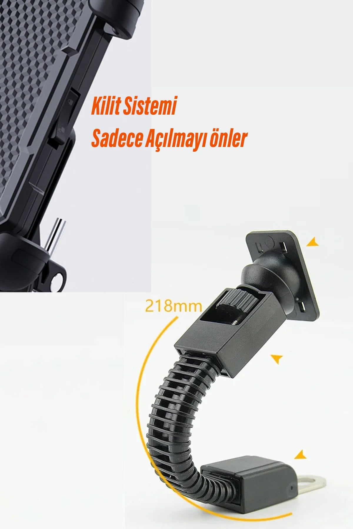 Motosiklet Aynaya Takılan Telefon Tutucusu Bisiklet Scooter Ayna Bağlantılı Telefon Tutucu
