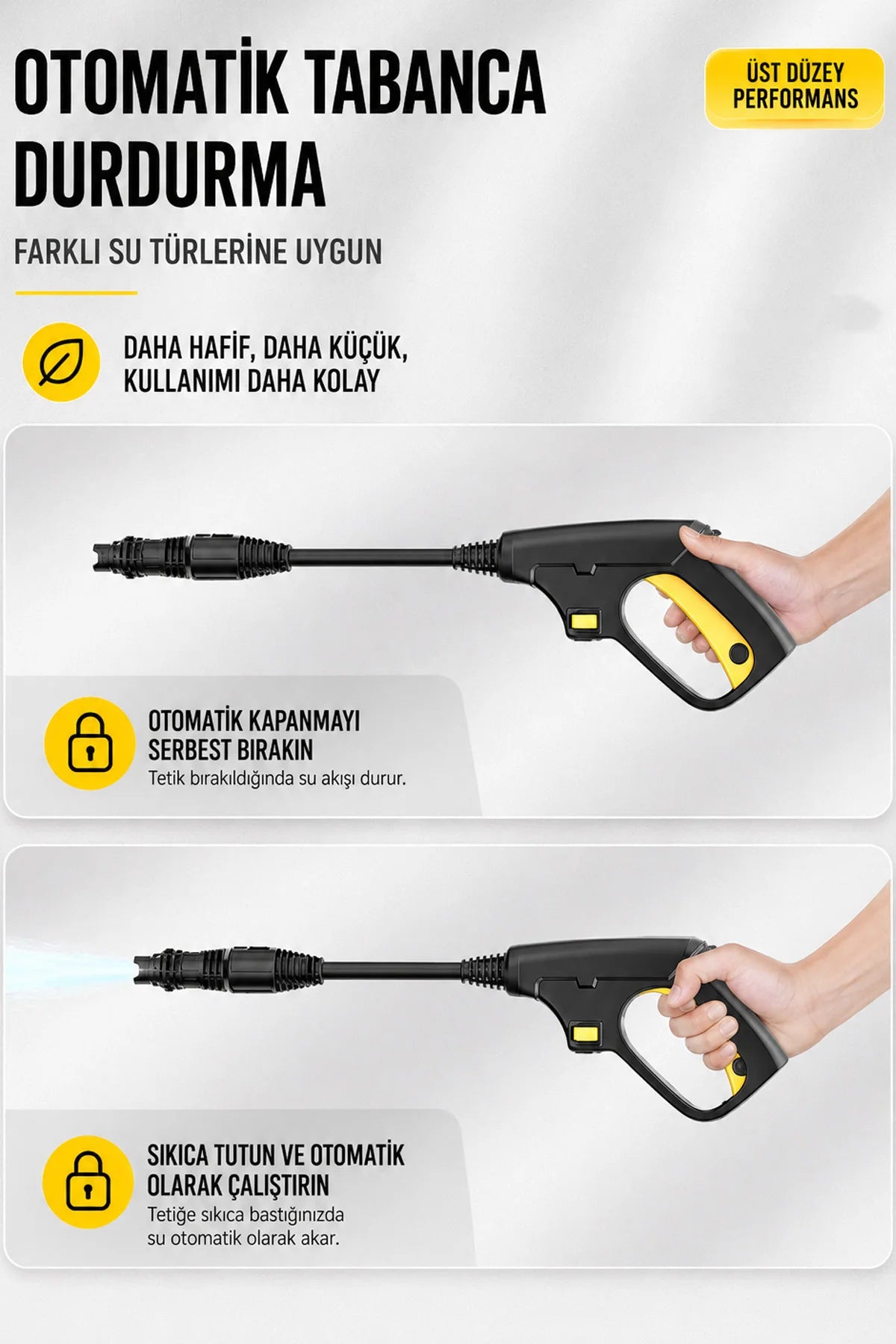Ev Tipi Araç Yıkama Makinesi Kablolu Evde Oto Yıkama Cihazı 1600W 75 Bar Basınçlı Su