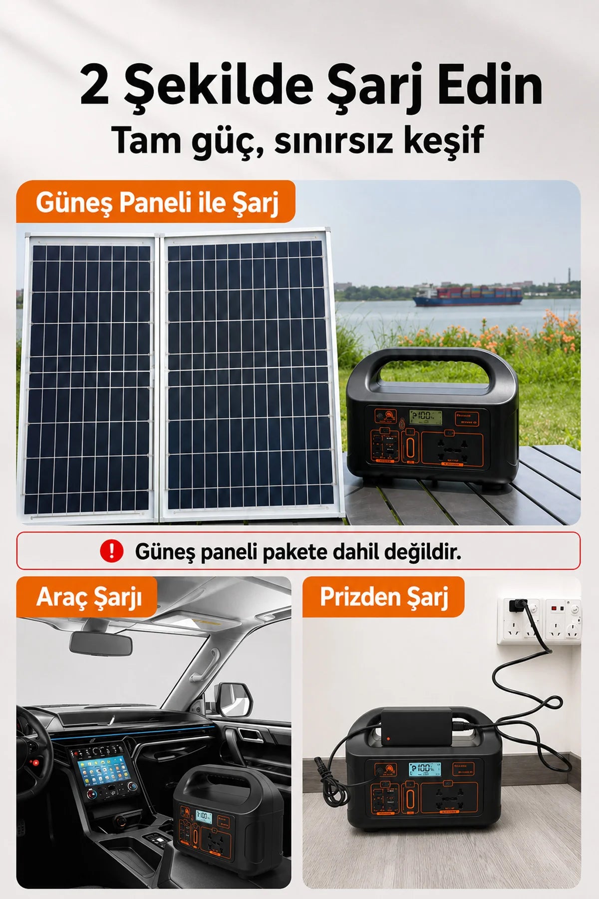 Taşınabilir Güç İstasyonu 150W 52.500 mAh Power Station AC Prizli USB DC Çıkışlı