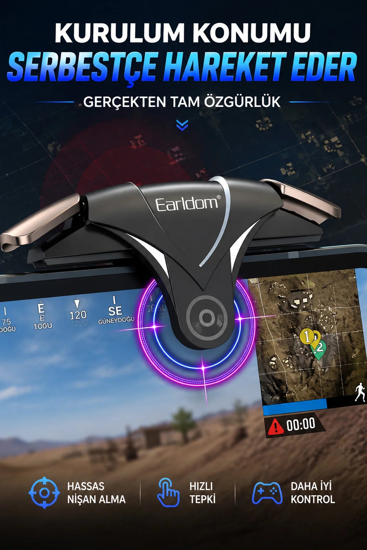 Telefon Tetik Tuşu Oyun Tetiği Gamer Oyun Konsolu Pubg vs Çeşitli Oyunlarla Uyum 2 li set