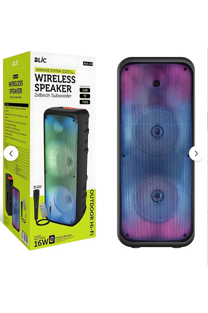 BLS-49 16W RGB Bluetooth Mikrofonlu Kumandalı Kareoke Kablosuz Hoparlör