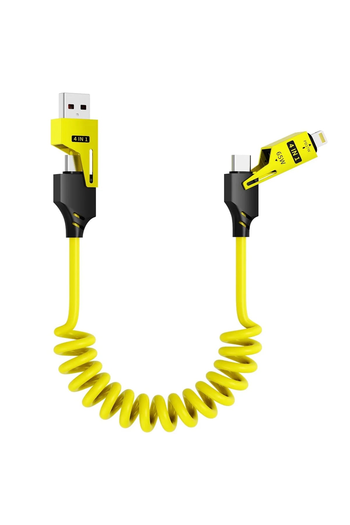 65W Çok Fonksiyonlu 4'ü Bir Arada USB Type C Lighting Mikro Çoklu Şarj Kablosu PD Hızlı Şarj