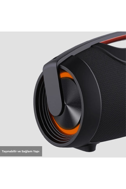 Lecoo DS151 40W Kablosuz Bluetooth 5.0 RGB TWS Boombox Stereo Taşınabilir Hoparlör Siyah