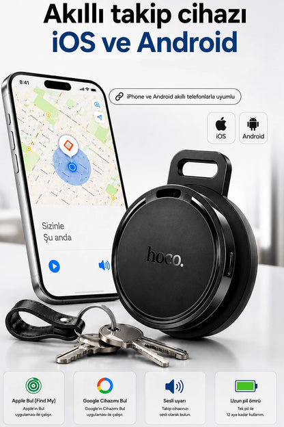 Takip Cihazı iPhone AirTag ve Android Uyumlu Mini Eşya Araç Motor Takip Cihazı Mini Bulucu
