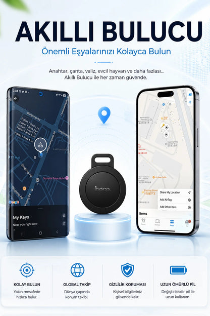 Takip Cihazı iPhone AirTag ve Android Uyumlu Mini Eşya Araç Motor Takip Cihazı Mini Bulucu