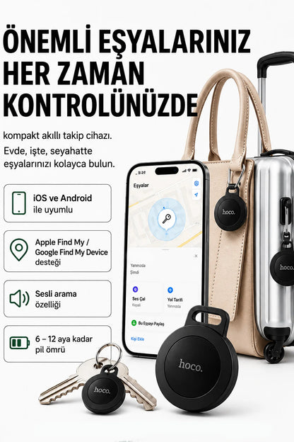 Takip Cihazı iPhone AirTag ve Android Uyumlu Mini Eşya Araç Motor Takip Cihazı Mini Bulucu
