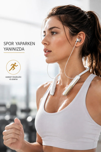 Boyun Askılı Bluetooh Kulaklık Sporcu Yürüyüş Kulaklığı Kablosuz 250 Saat Konuşma Müzik Dinleme ENC