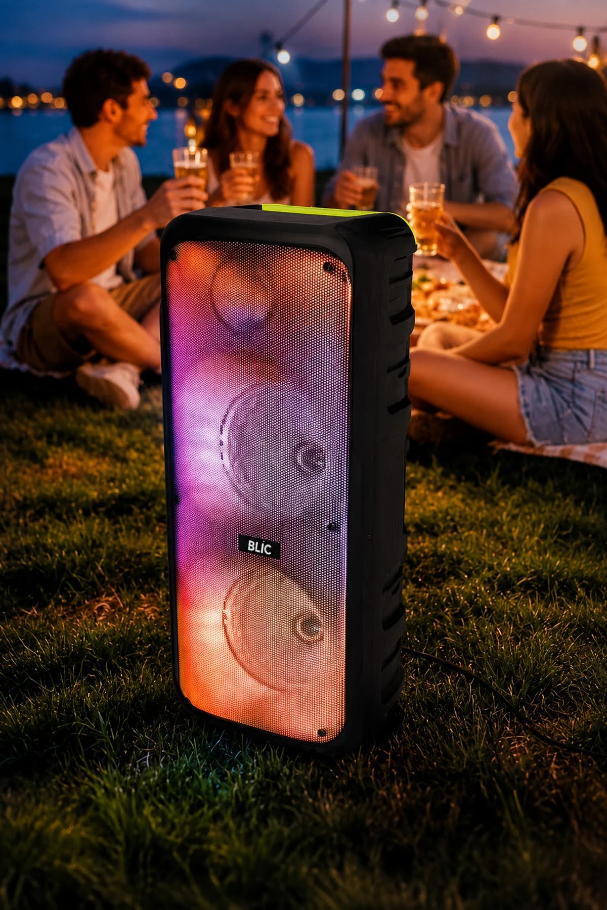 BLS-49 16W RGB Bluetooth Mikrofonlu Kumandalı Kareoke Kablosuz Hoparlör