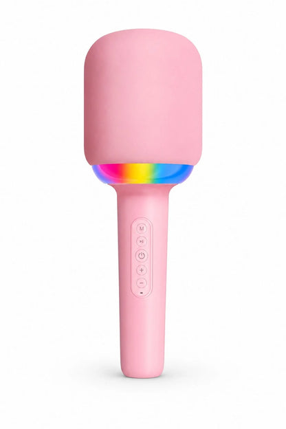 Kablosuz Bluetooth Karaoke Mikrofonu 5W RGB Işıklı Taşınabilir Kablosuz Mikrofon Şarjlı 1200 mAh