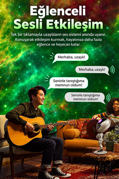 Galaksi Yıldız Projektörü Kumandalı Ses Tekrarlama Zamanlayıcı Gece Lambası Çocuk İçin Hediye Öneri