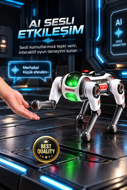 Akıllı AI Robot Köpek Kumandalı Sesli Komut Evcil Hayvan Akrobatik Programlanabilir Eğitici Oyuncak