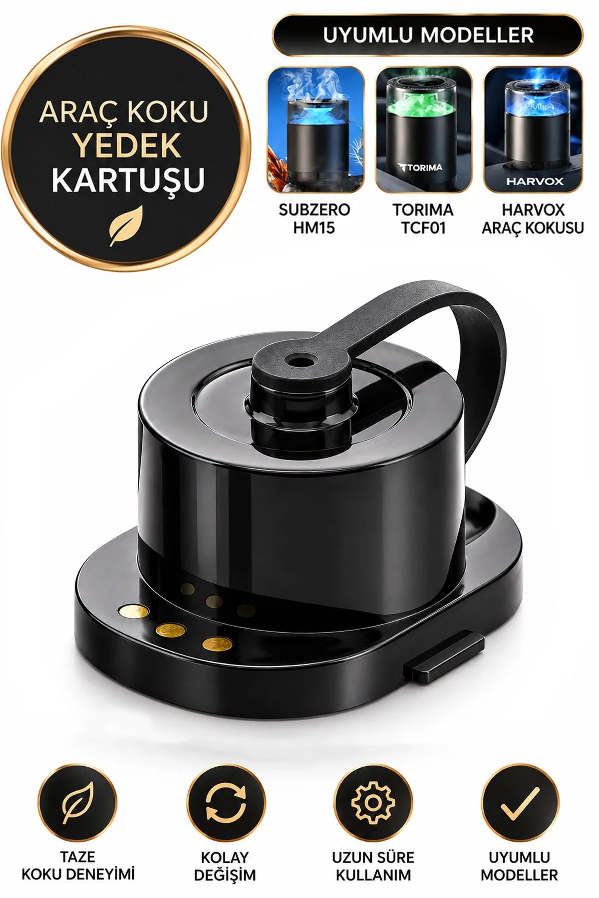 Yedek Koku Kartuşu Araç İçi Aroma Difüzörü EXENAR Subzero HM15 HARVOX Torima TCF-01 Uyumlu