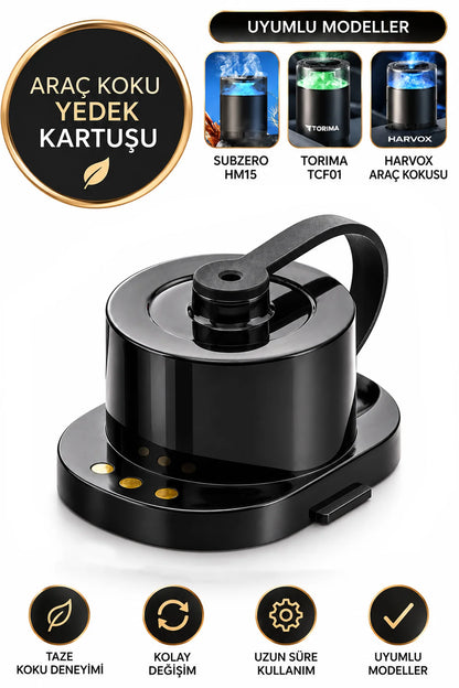 Yedek Koku Kartuşu Araç İçi Aroma Difüzörü EXENAR Subzero HM15 HARVOX Torima TCF-01 Uyumlu