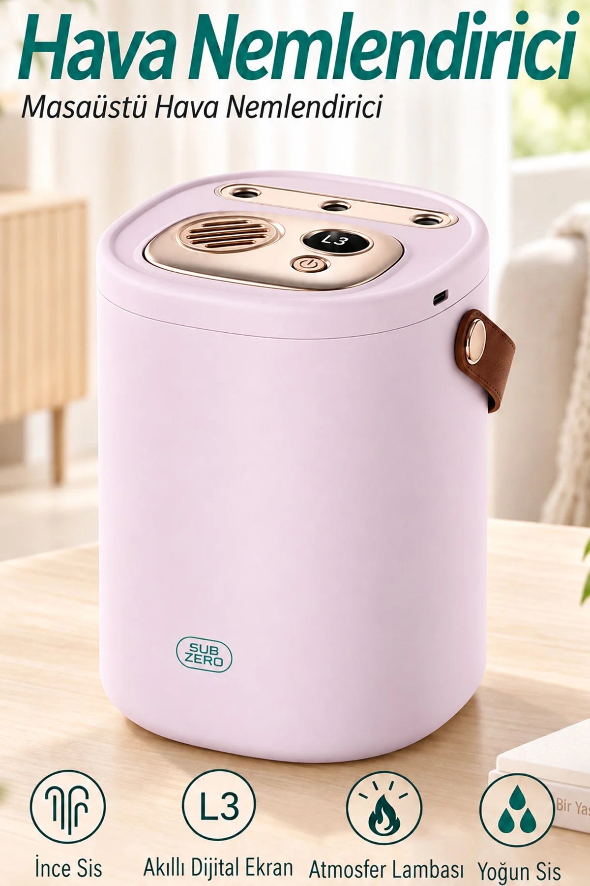 Şarjlı Ultrasonic Hava Nemlendirici Buhar Makinesi 1500ml Şarjlı Buhurdanlık