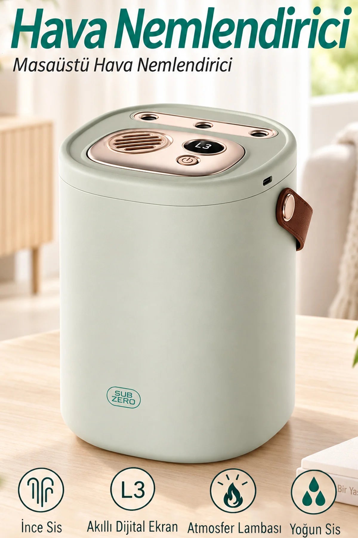 Şarjlı Ultrasonic Hava Nemlendirici Buhar Makinesi 1500ml Şarjlı Buhurdanlık