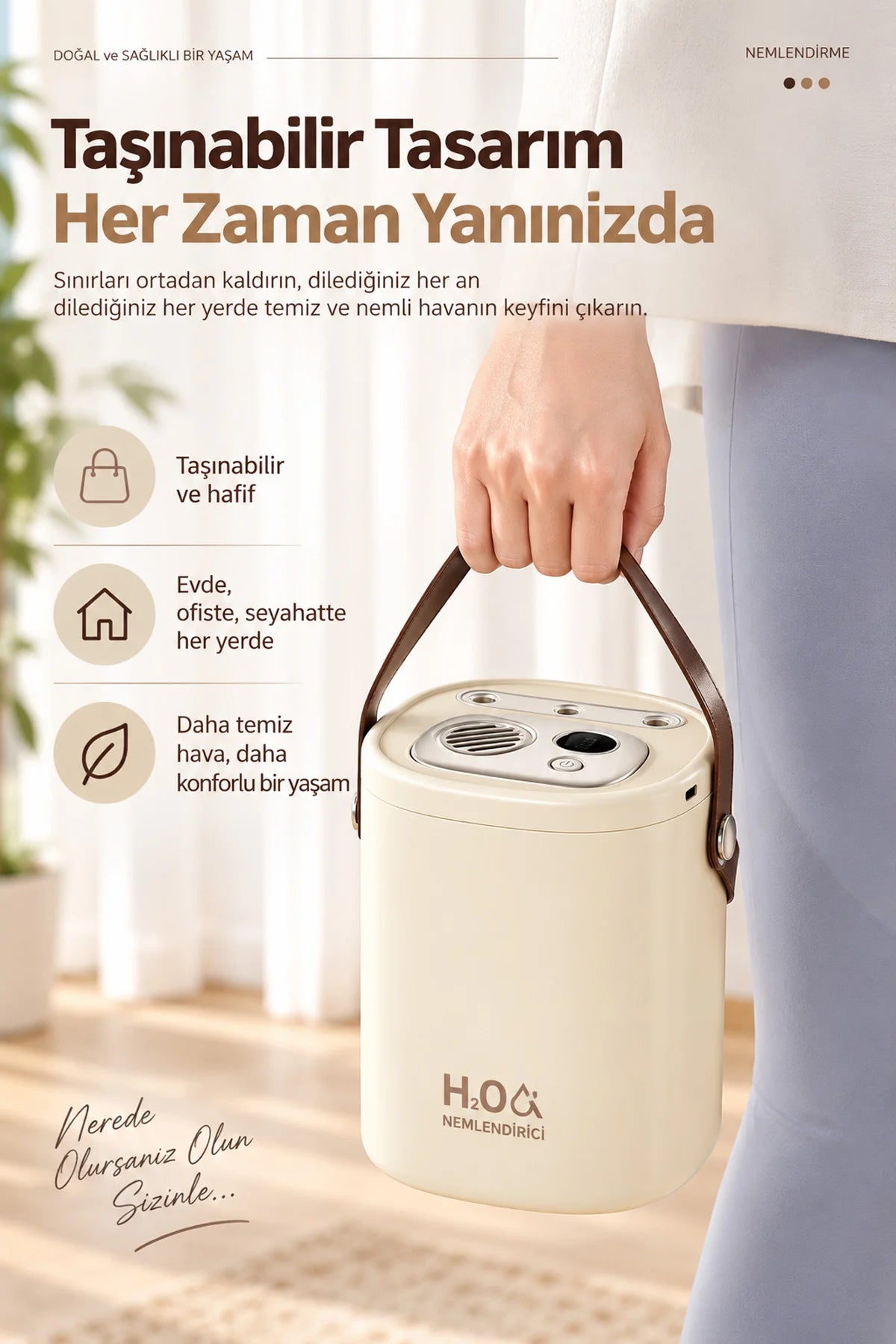 Şarjlı Ultrasonic Hava Nemlendirici Buhar Makinesi 1500ml Şarjlı Buhurdanlık