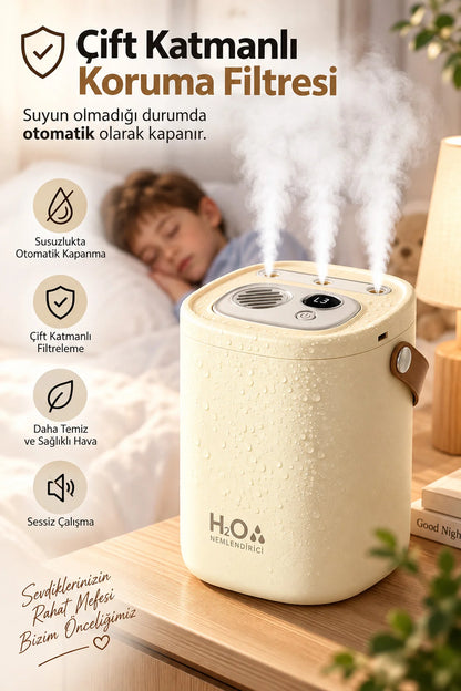 Şarjlı Ultrasonic Hava Nemlendirici Buhar Makinesi 1500ml Şarjlı Buhurdanlık