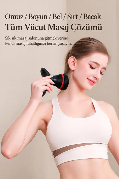 Isı Terapili Derin Doku Kas Masaj Tabancası 6 Kademe Kablosuz Şarjlı Masaj Aleti