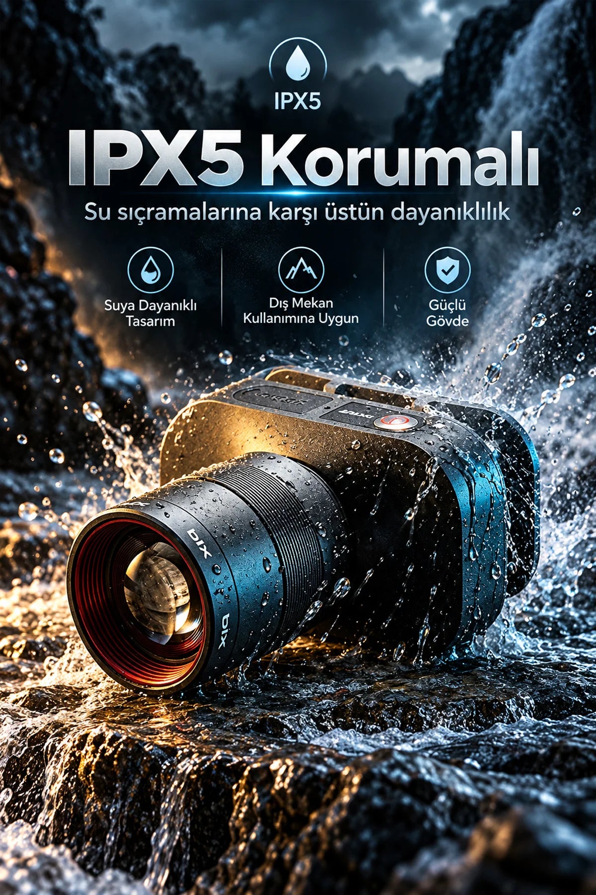 Zoomlu Şarjlı Kafa Lambası LED Kafa Feneri 10W 750 Lümen Güçlü 2500 mAh Kamp IPX5 Su geçirmez